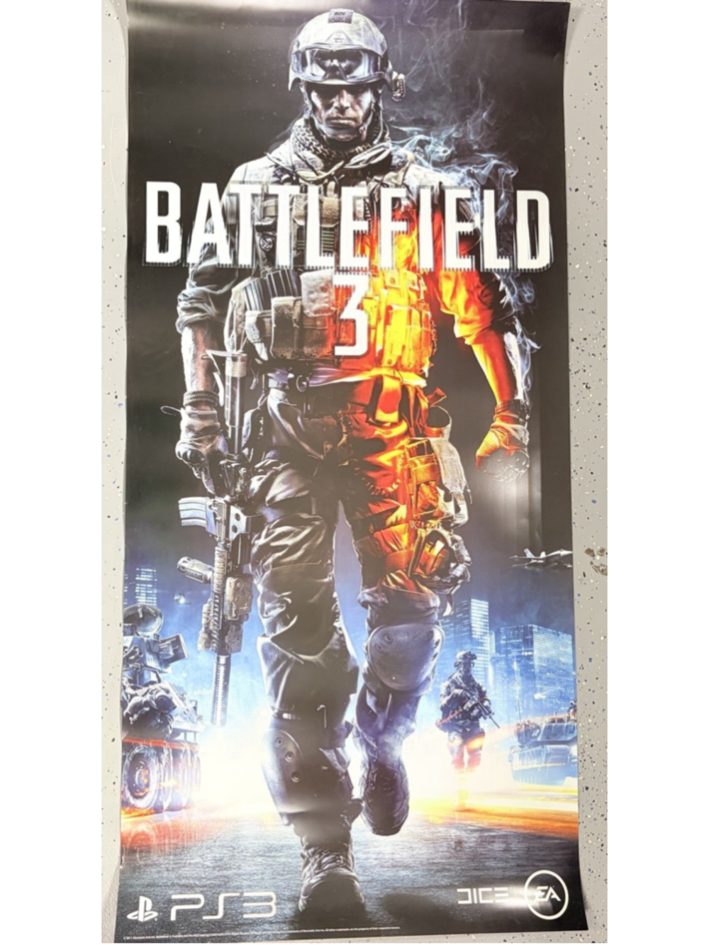 Battlefield 3 PS3 Promo Poster 28x58 PVC EA DICE PlayStation Near Mint